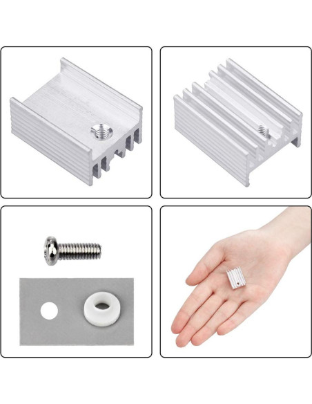 10 Disipadores de Calor Aluminio TO-220 WayinTop + Kits