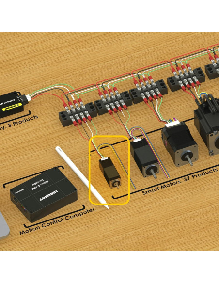 Motor Paso a Paso Nema 8 UIROBOT con Encoder y Control CAN 3000RPM