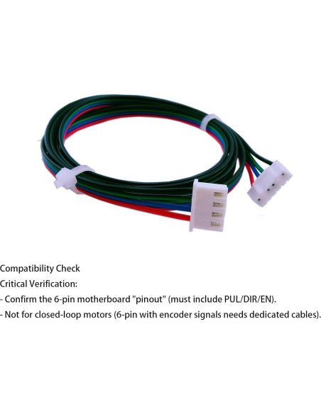 Cables de Motor Paso a Paso TIEXYE 4Pcs 1M 4Pin a 6Pin