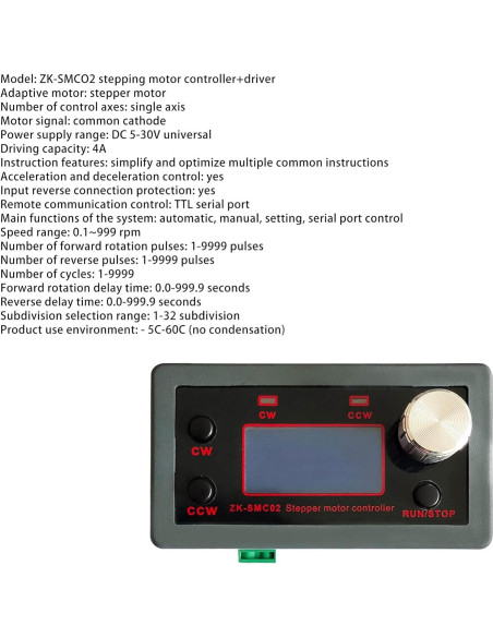 Controlador y Driver de Motor Paso a Paso ZK-SMC02 4A DC 5-30V