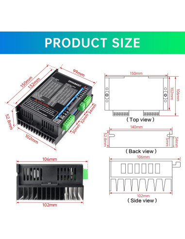 Controlador de Motor Paso a Paso CNCTOPBAOS DMA860S 2.2A-8.2A