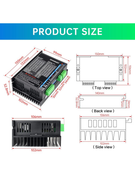 Controlador de Motor Paso a Paso CNCTOPBAOS DMA860S 2.2A-8.2A