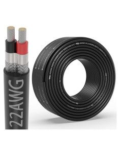Cable apantallado 22 AWG 2 conductores PYL 15.24 m UL2464