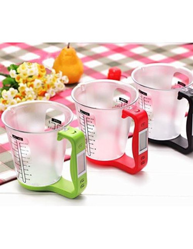 Taza de Medición Digital Kucoolou 200ml Pantalla LCD Negra