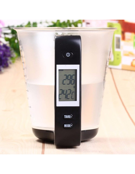 Taza de Medición Digital Kucoolou 200ml Pantalla LCD Negra