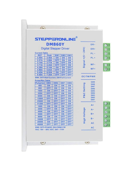 Kit CNC Motor Paso Nema 34 4.8Nm 6.0A y Controlador DM860Y