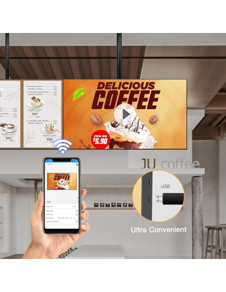 Pantalla LCD 43" Canlarriz 4K UHD 500nits Montaje Pared