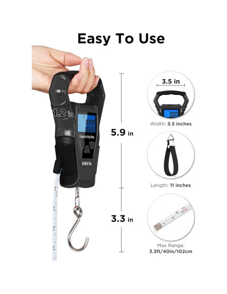Balanza Digital Impermeable HEETA 50kg con Pantalla LCD
