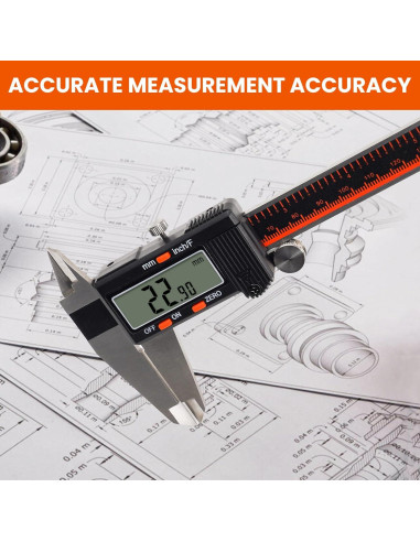 Calibre Digital HARDELL 20.32 cm con Pantalla LCD y Acero Inoxidable