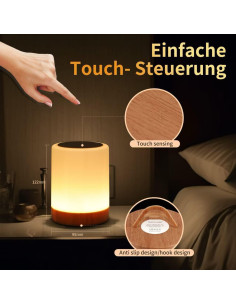 Lámpara de Mesa Táctil OORUN F8, 13 Colores RGB, Recargable 2