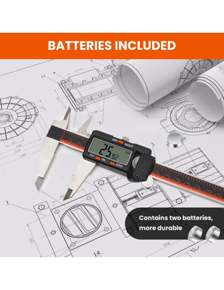 Calibre Digital HARDELL 20.32 cm con Pantalla LCD y Acero Inoxidable