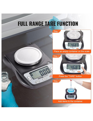 Balanza Analítica VEVOR 600g x 0.01g Pantalla LCD