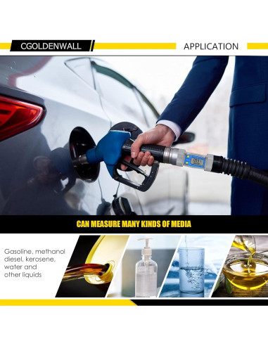 Medidor de Flujo Turbina CGOLDENWALL 1.5" Digital LCD 37.85-278.84 LPM