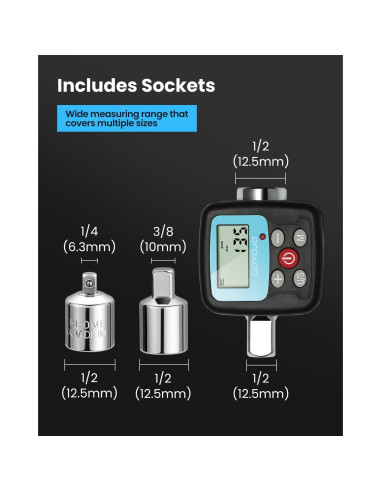 Adaptador de Llave de Torque Digital GOYOJO 0.9-30Nm LCD
