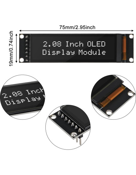 Módulo Pantalla OLED 5.28 cm D-FLIFE SH1122 256x64 16 Niveles