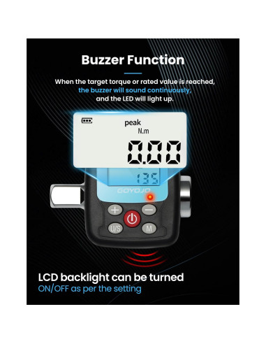 Adaptador de Llave de Torque Digital GOYOJO 0.9-30Nm LCD