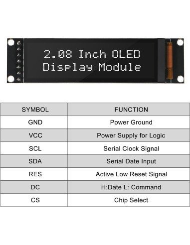 Módulo Pantalla OLED 5.28 cm D-FLIFE SH1122 256x64 16 Niveles