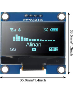 Módulo Pantalla OLED I2C 128x64 Alinan Azul 1.3" 2