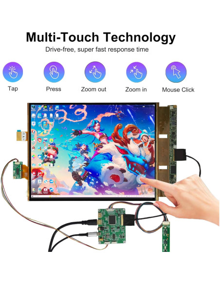 Pantalla Flexible OLED 13.3" Wisecoco 2K Táctil Capacitiva