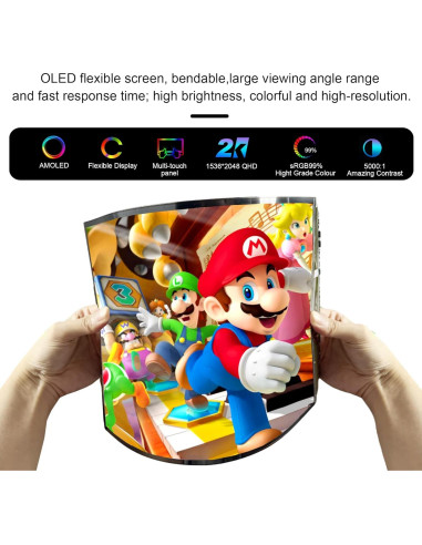 Pantalla Flexible OLED 13.3" Wisecoco 2K Táctil Capacitiva