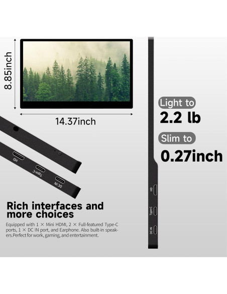 Monitor Portátil OLED TANXJIA 15.6" 4K Táctil 100% AdobeRGB