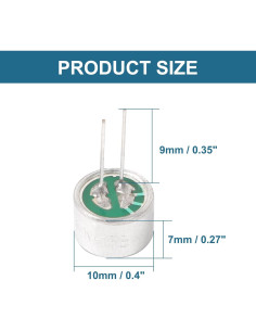 Micrófono de Condensador Electret uxcell 8 Pcs 85dB 10x7mm 2