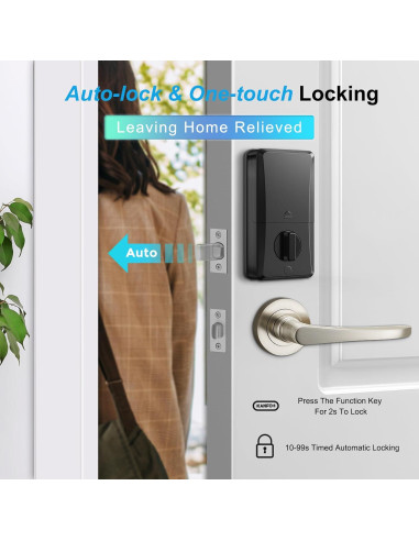 Cerradura Electrónica KANFOX Biométrica con Teclado Niquel