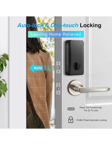 Cerradura Electrónica KANFOX Biométrica con Teclado Niquel