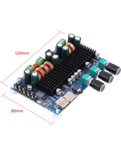 Amplificador Digital 2.1 Canales Hilitand 100W Bluetooth USB 2