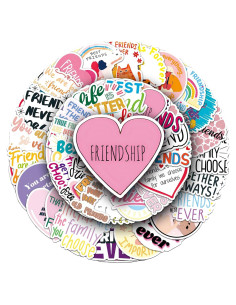 Pegatinas de Amistad Famnaer 50pcs Vinilo Resistentes al Agua