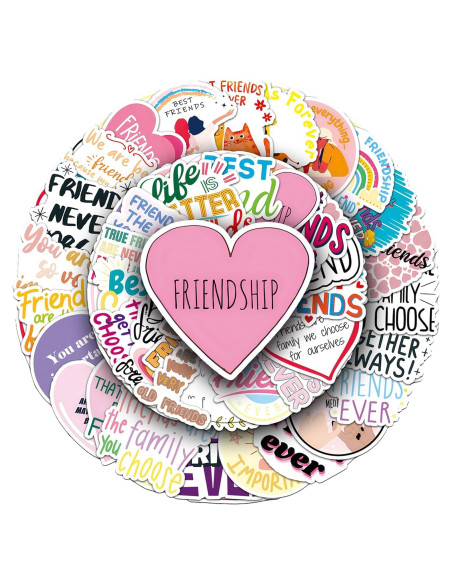 Pegatinas de Amistad Famnaer 50pcs Vinilo Resistentes al Agua