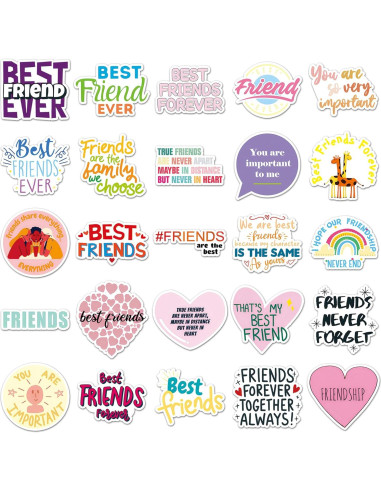 Pegatinas de Amistad Famnaer 50pcs Vinilo Resistentes al Agua