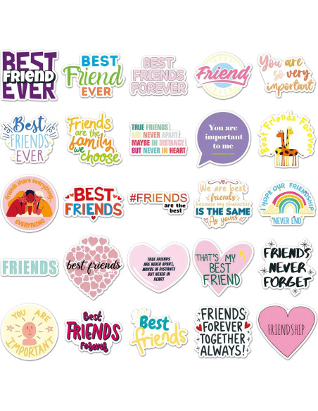 Pegatinas de Amistad Famnaer 50pcs Vinilo Resistentes al Agua