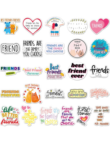 Pegatinas de Amistad Famnaer 50pcs Vinilo Resistentes al Agua