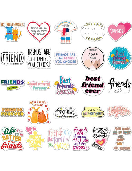 Pegatinas de Amistad Famnaer 50pcs Vinilo Resistentes al Agua