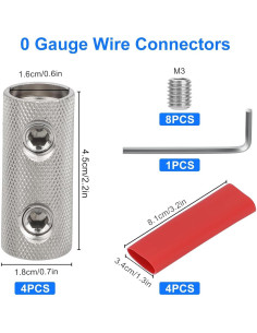 Conectores de Empalme de Cable 0 Gauge Linkstyle - 4 Piezas 2