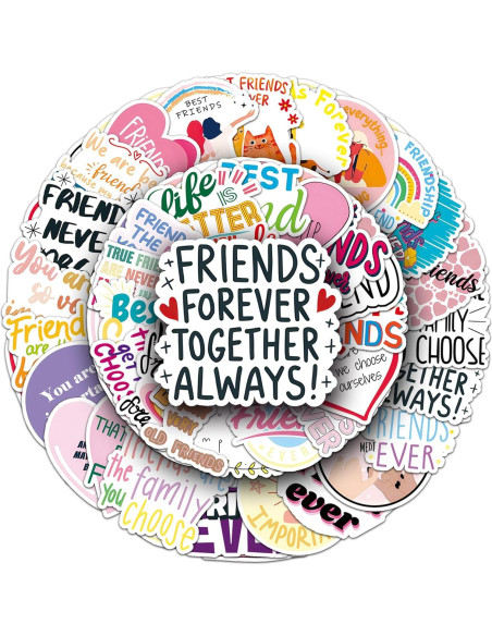 Pegatinas de Amistad Famnaer 50pcs Vinilo Resistentes al Agua