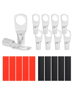 10 Terminales de Cobre Estaño SC10-8 para Cables AWG 8