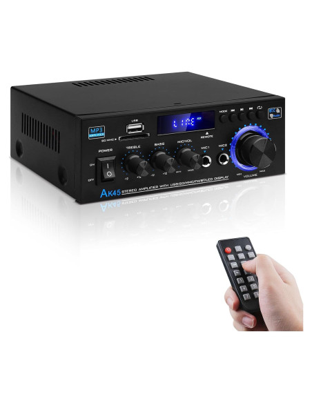 Amplificador de Audio AK45 Bluetooth 5.0 40W x 2 HiFi Estéreo