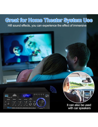 Amplificador de Audio AK45 Bluetooth 5.0 40W x 2 HiFi Estéreo