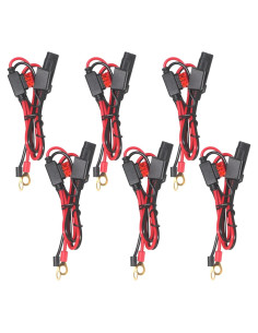 6 Pack Cable SAE a Anillo Terminal 0.61m 16AWG con Fusible 10A