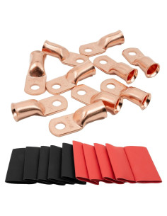 10 Conectores de Terminal de Cobre MEYOOZIISU 1/0 AWG 5/16"