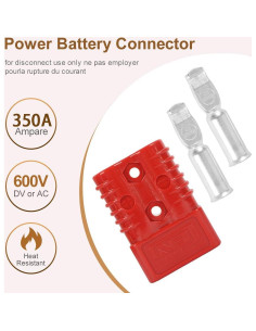 Conector Rápido de Batería Uddick 350A Rojo 600V 4PC 2