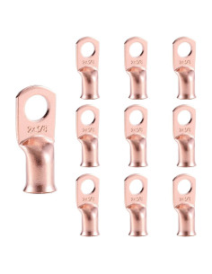 10 Terminales de Anillo de Cobre 2 AWG 3/8" Super Cloud