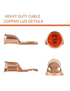 10 Terminales de Anillo de Cobre 2 AWG 3/8" Super Cloud 2