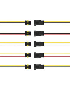 Kit de Conectores Eléctricos Automotrices 3 Pines Alzysnv IP67 2