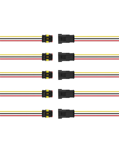 Kit de Conectores Eléctricos Automotrices 3 Pines Alzysnv IP67