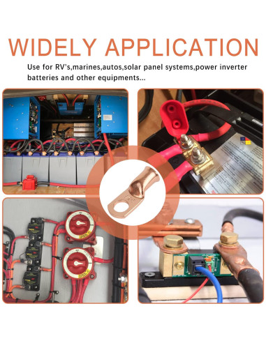 10 Terminales de Anillo de Cobre 2 AWG 3/8" Super Cloud