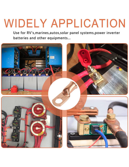 10 Terminales de Anillo de Cobre 2 AWG 3/8" Super Cloud