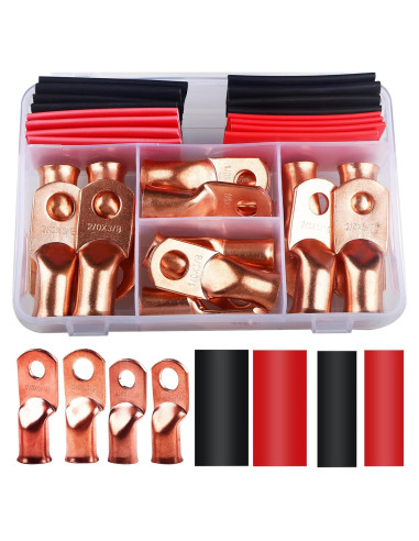 32 Piezas Terminales de Cable de Batería Cobre 1/0 2/0 AWG